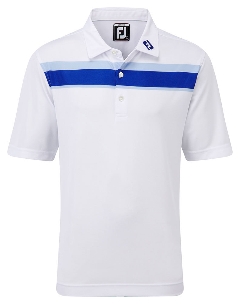 FootJoy Boys Smooth Pique Double Chest Stripe Polo Shirt