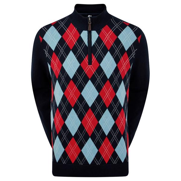 footjoy lambswool lined half zip sweater