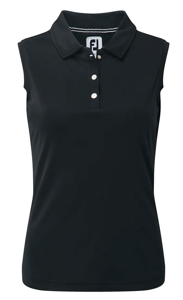 FootJoy Ladies Interlock Sleeveless Solid Polo Shirt - Golfonline