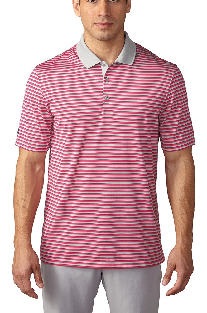 adidas Mens Tournament 3-Colour Stripe Polo shirt | GolfOnline