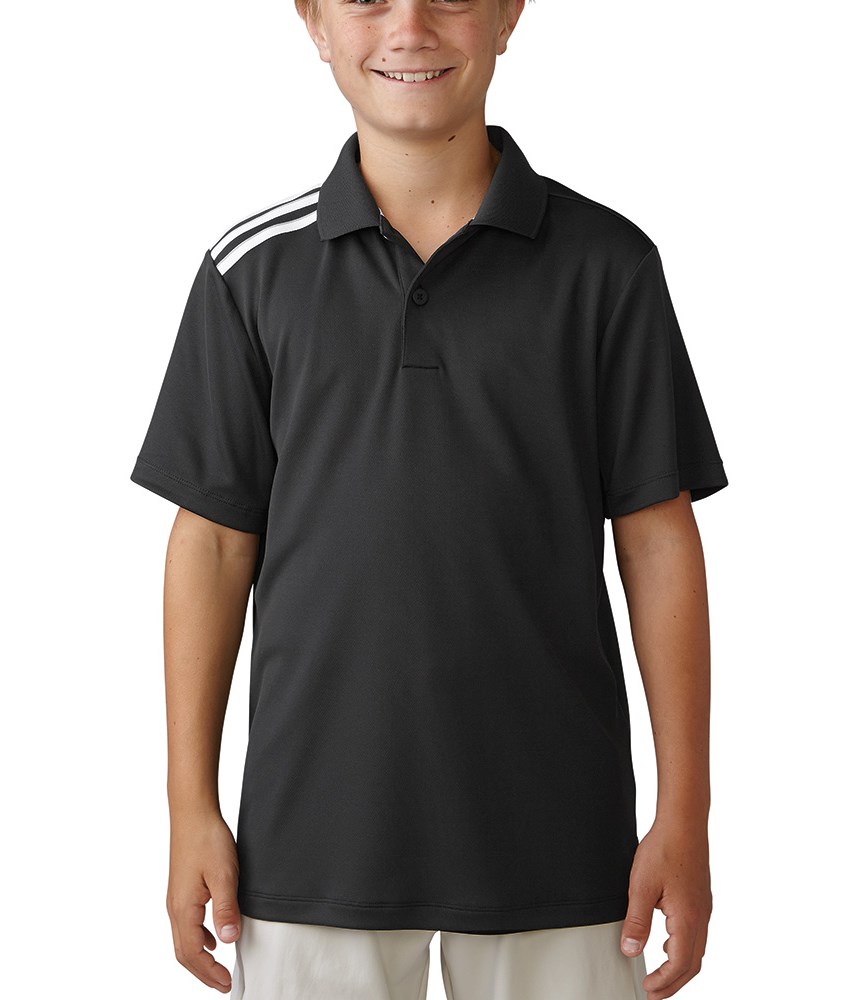  Adidas  Boys  ClimaCool 3 Stripes Polo  Shirt  GolfOnline