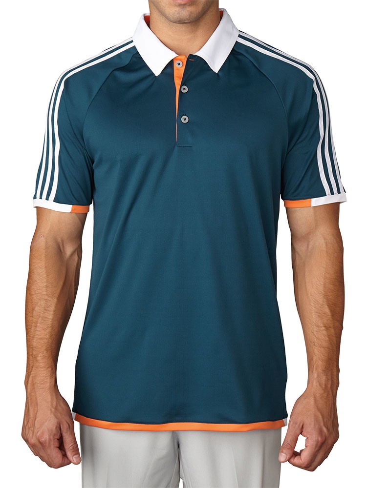 adidas Mens Climachill Competition 3 Stripe Polo Shirt