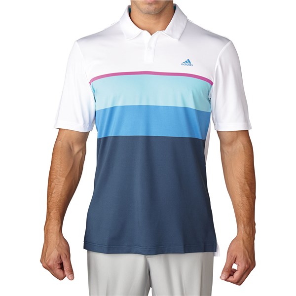 adidas golf climacool engineered stripe polo shirt