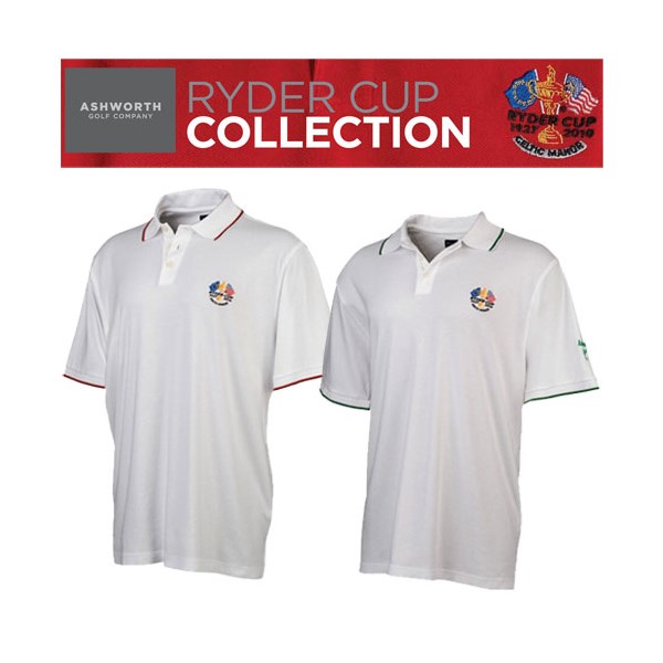 Ashworth Mens Ryder Cup  Edition Plain Cotton Polo Shirt