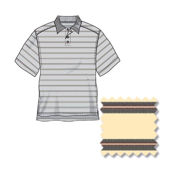 Ashworth Mens Ez-Tech Micro Pima Striped Polo Shirt