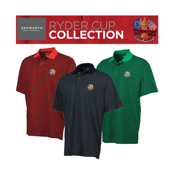 Ashworth Mens Ryder Cup Collection Soft Stripe Polo Shirt