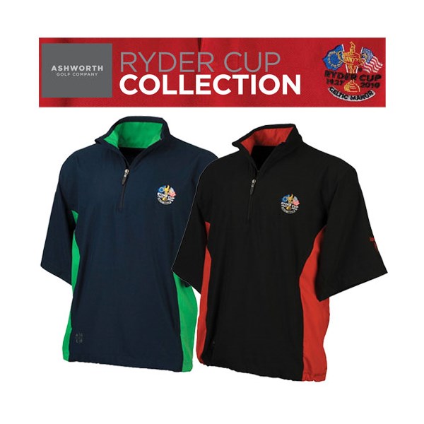 Ashworth Mens Ryder Cup Collection Half Zip Windshirt (Half Sleeve)