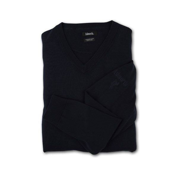 Ashworth Cotton V-Neck Sweater Long Sleeve