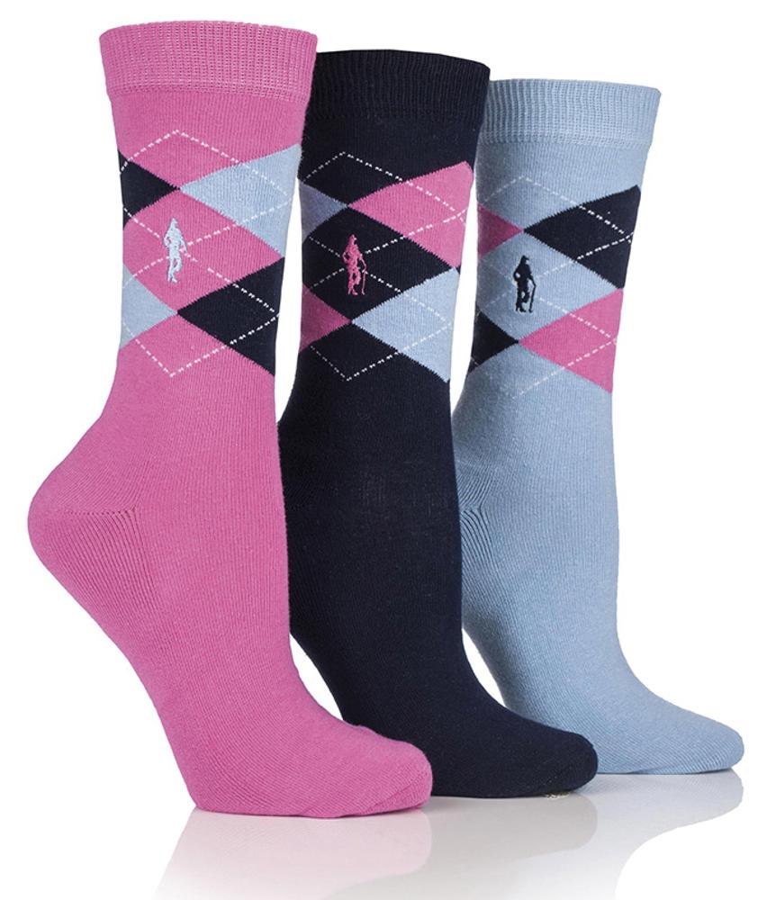 Glenmuir Ladies Argyle Patterned Golf Socks Gift Box