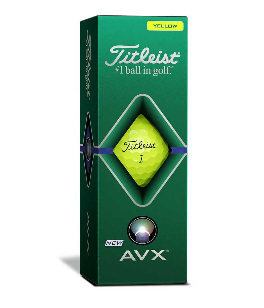 Titleist AVX Yellow Golf Balls (12 Balls) 2020 - Golfonline