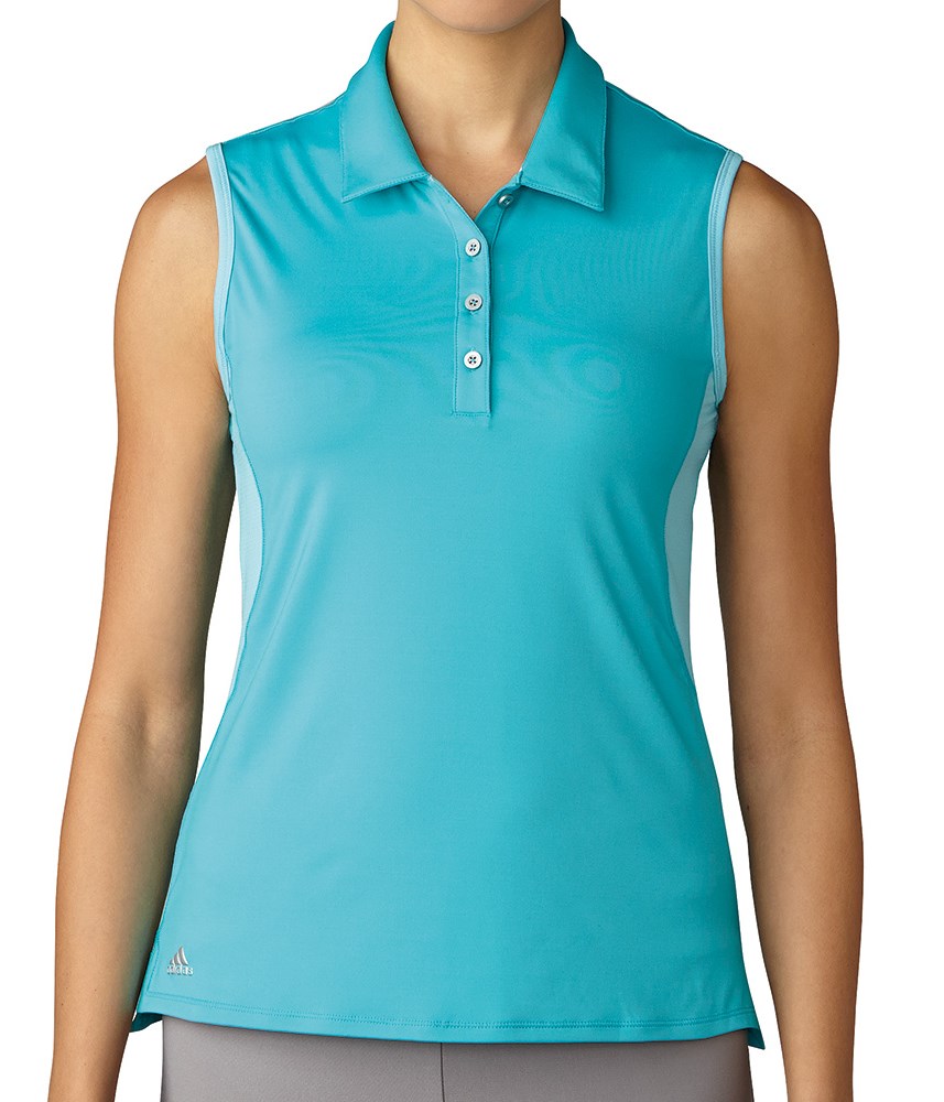 adidas Ladies Essentials 3 Stripes Sleeveless Polo Shirt | GolfOnline