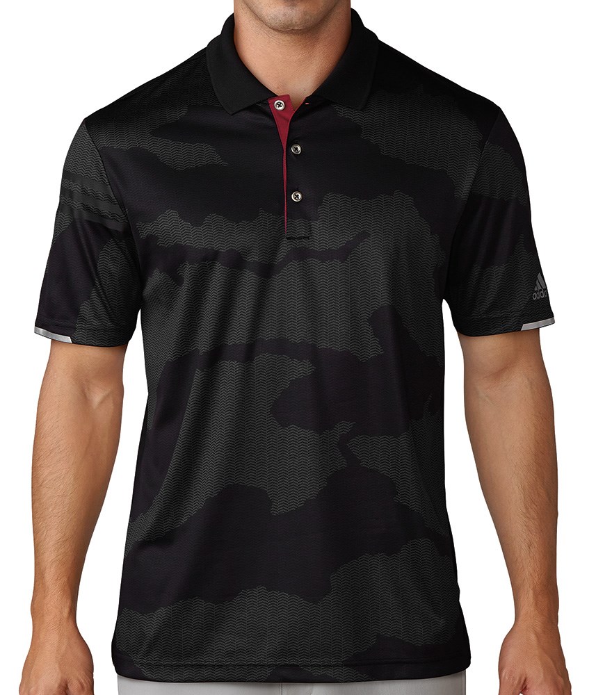 adidas Mens ClimaChill Herringbone Camo  Polo  Shirt  