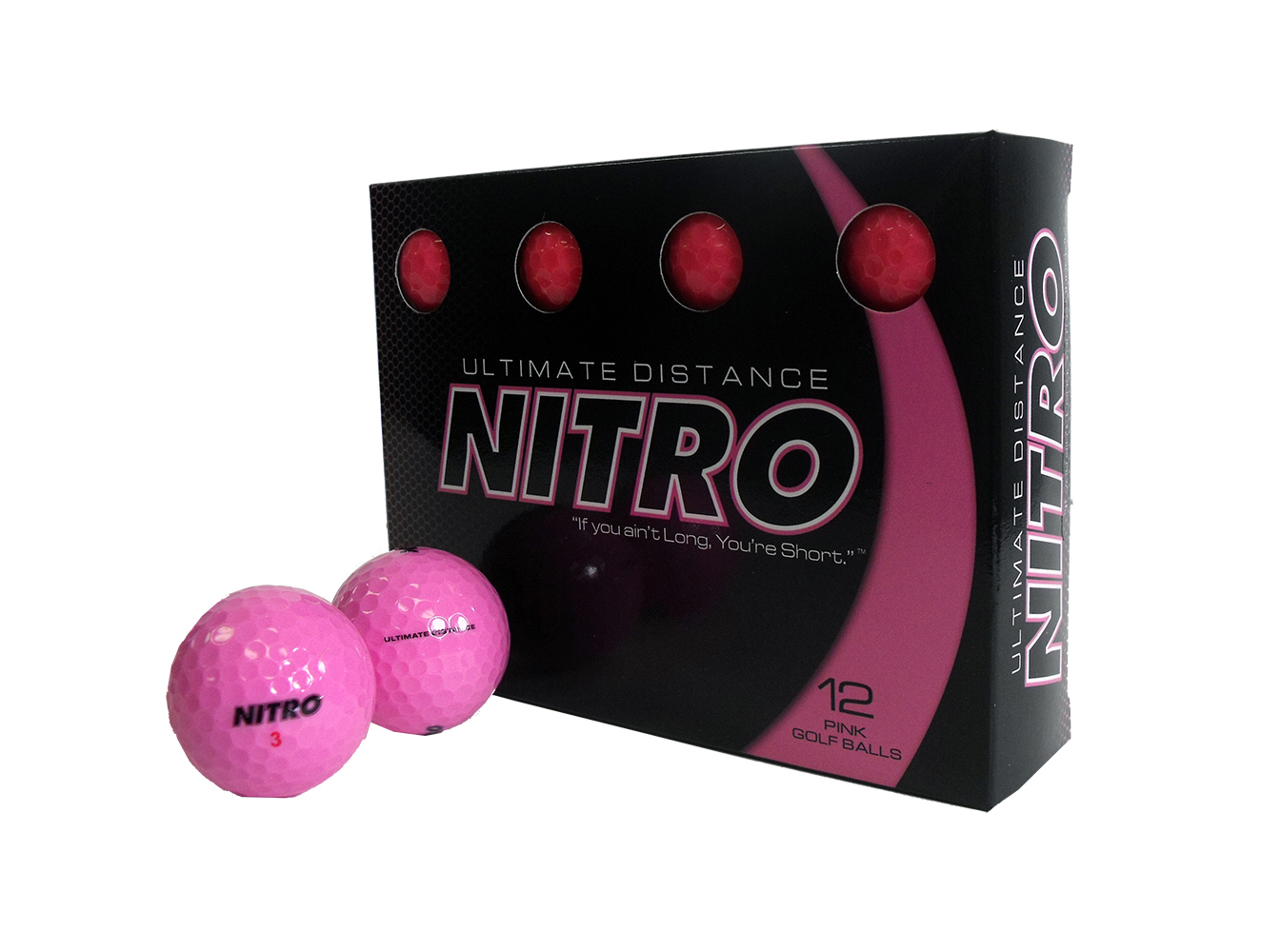 Nitro Ultimate Distance Pink Golf Balls (12 Balls)