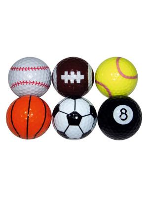 Novelty Sports Golf Balls (6 Balls)