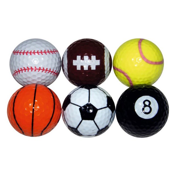 Novelty Sports Golf Balls (6 Balls)