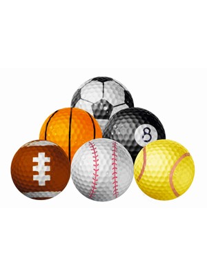 Novelty Sports Golf Balls (6 Balls)