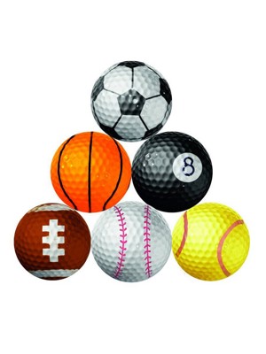 Novelty Sports Golf Balls (6 Balls)