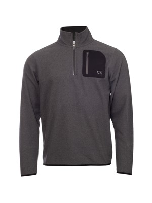 Calvin Klein Mens Planet Half Zip Fleece Pullover - Platinum Collection