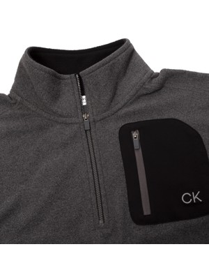 Calvin Klein Mens Planet Half Zip Fleece Pullover - Platinum Collection
