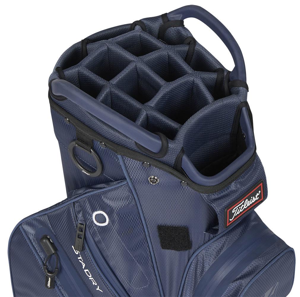 Sac De Golf Titleist Cart 14 – 14 Compartiments, 10 Poches, Couleur Marine, Avec Housse De Pluie