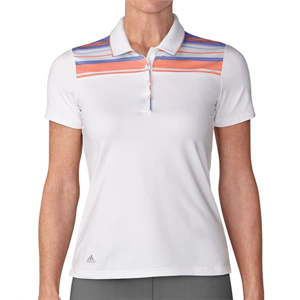 adidas Ladies Ultimate 365 Stripe Merch Short Sleeve Polo Shirt