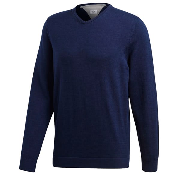 adidas Mens AdiPure Merino Plaited Pima V-Neck Sweater - Golfonline