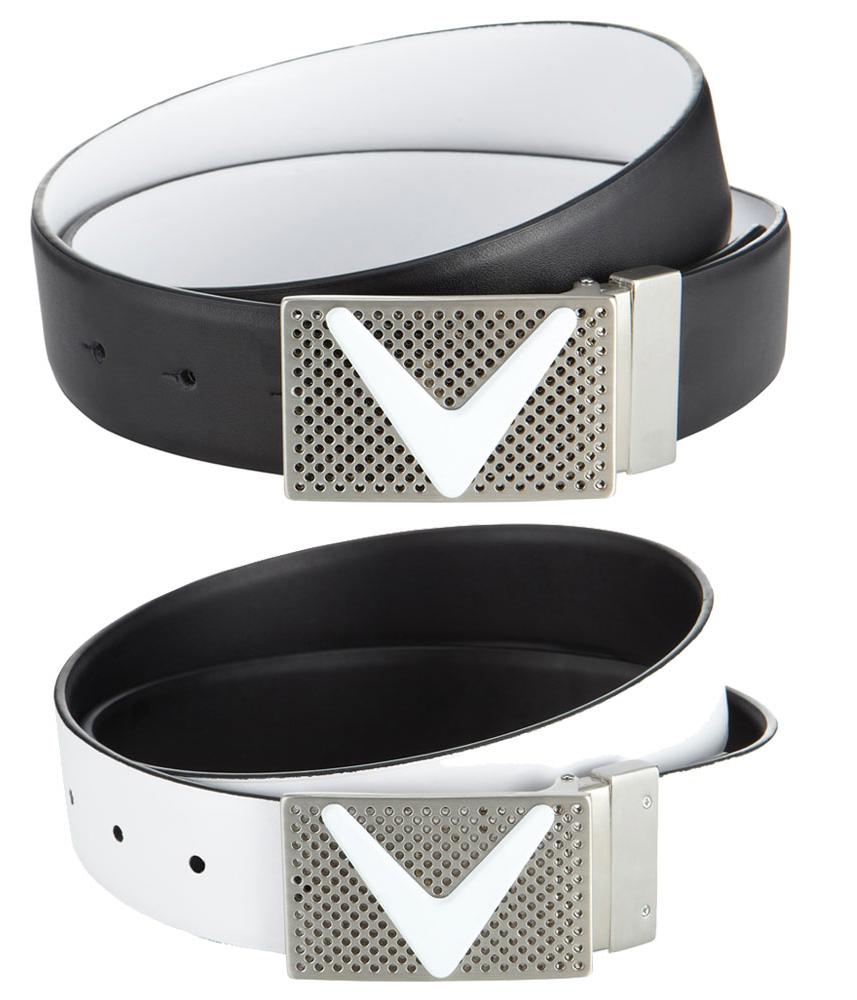 Callaway Mens Leather Chevron Reversible Belt