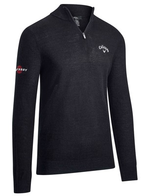 Callaway Mens Blended Merino Quarter Zip Sweater