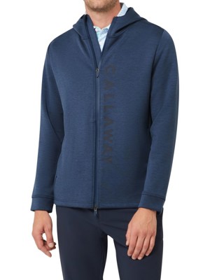 Callaway Mens Pure Blend Mid Layer Full Zip Hooded Jacket