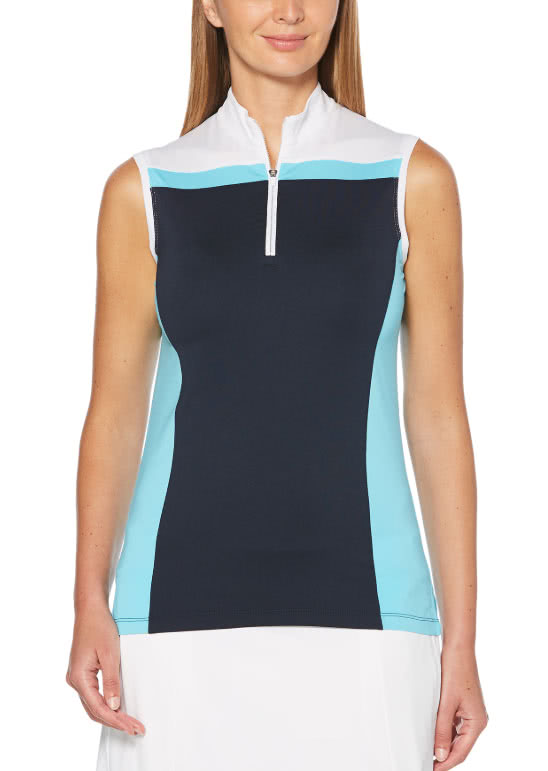 Callaway Ladies 3 ColourBlock Sleeveless Polo Shirt - Golfonline
