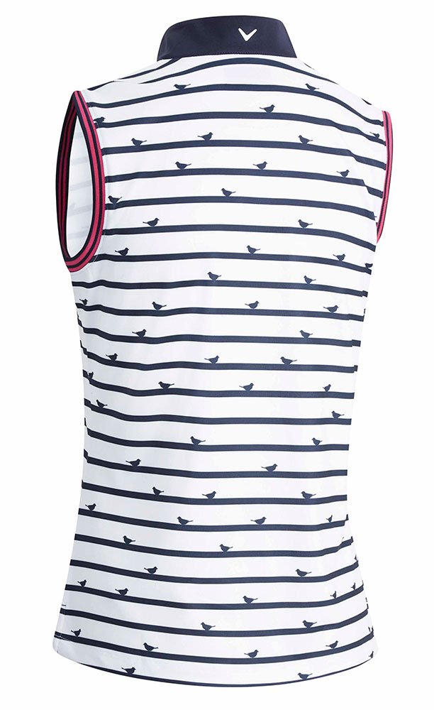 Callaway Ladies Birdie Stripe Sleeveless Polo Shirt - Golfonline