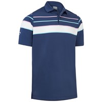 Callaway 60’s 2 Ply Mercerized Striped Golf Polo Shirt Sz Large L St George Logo 