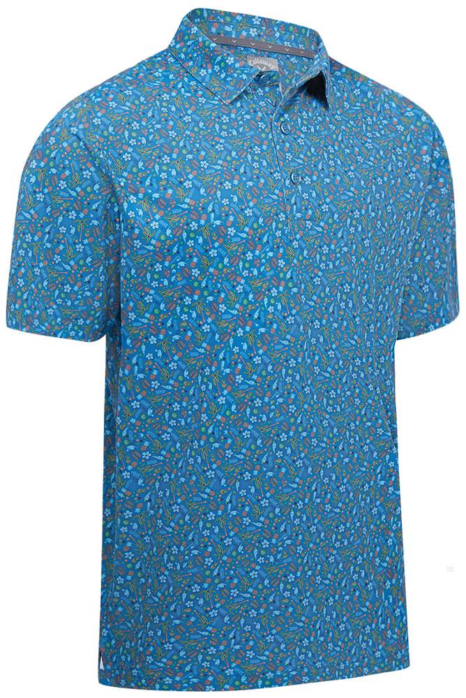 Callaway Mens Micro Novelty Golf Print Polo Shirt