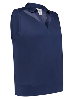 Callaway Ladies Waist Length Mesh Detail Sleeveless Polo Shirt - SALE