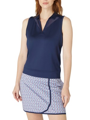 Callaway Ladies Waist Length Mesh Detail Sleeveless Polo Shirt - SALE