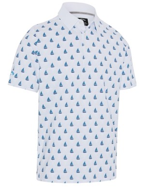 Callaway Mens Sailboat Sunset Geo Print Polo Shirt - SALE