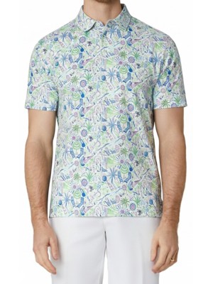 Callaway Mens Nautical Conversational Print Polo Shirt - SALE