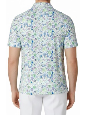 Callaway Mens Nautical Conversational Print Polo Shirt - SALE
