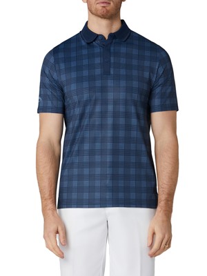 Callaway Mens Chev Plaid Print Polo Shirt - SALE