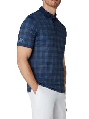 Callaway Mens Chev Plaid Print Polo Shirt - SALE