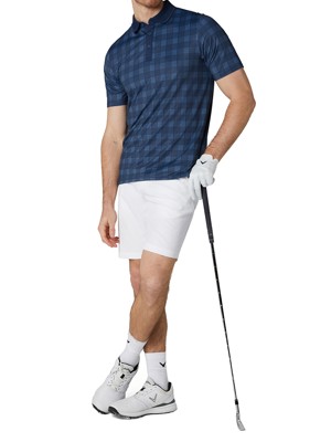 Callaway Mens Chev Plaid Print Polo Shirt - SALE