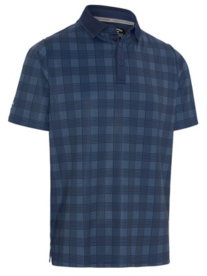 Callaway Mens Chev Plaid Print Polo Shirt - SALE