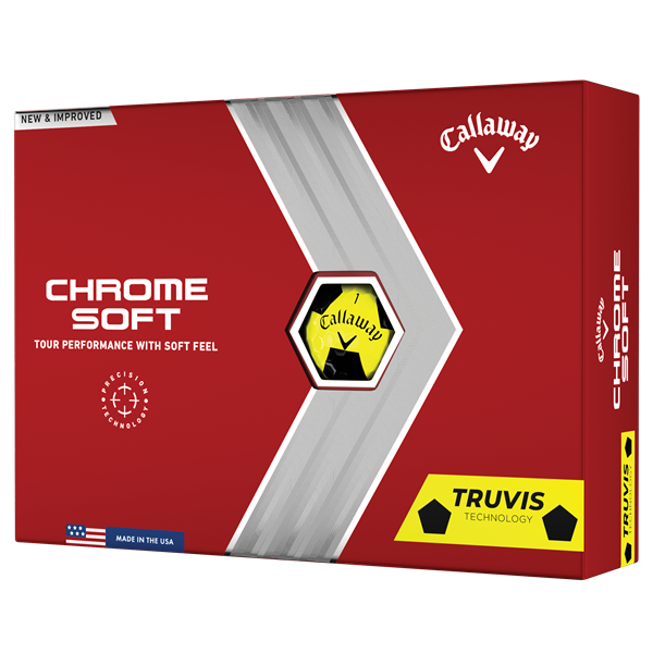 Callaway Chrome Soft Truvis Yellow/Black Golf Balls (12 Balls)