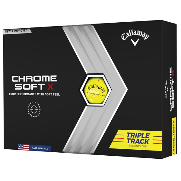 Callaway Chrome Soft X Triple Track Yellow Golf Balls (12 Balls)