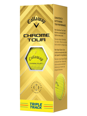 Callaway Chrome Tour Triple Track Yellow Golf Balls (12 Balls) - Prior Gen