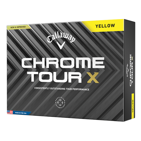 Callaway Chrome Tour X Yellow Golf Balls (12 Balls) 2024