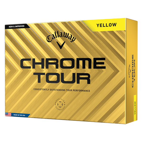 Callaway Chrome Tour Yellow Golf Balls (12 Balls) 2024