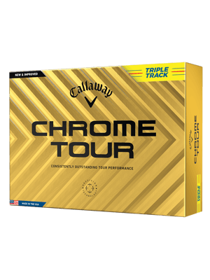 Callaway Chrome Tour Triple Track Yellow Golf Balls (12 Balls) - Prior Gen