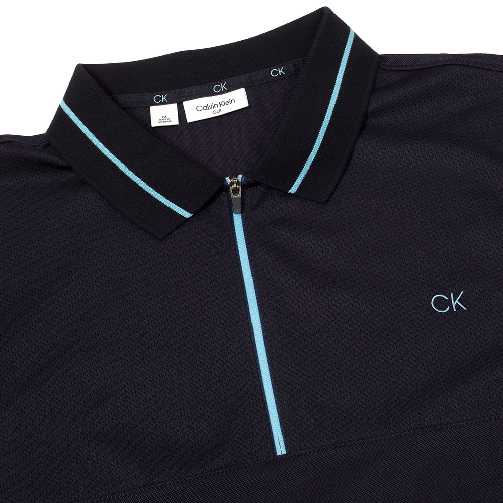 Calvin Klein Mens Whitman Zipped Polo Shirt - Golfonline