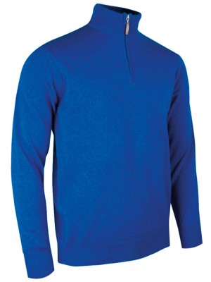 Glenmuir Mens Coll Zip Neck Lambswool Golf Sweater